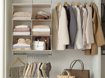 Hanging Closet Organizer with Garment Rod
