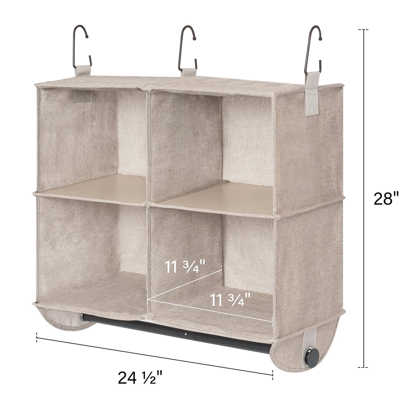 Hanging Closet Organizer with Garment Rod