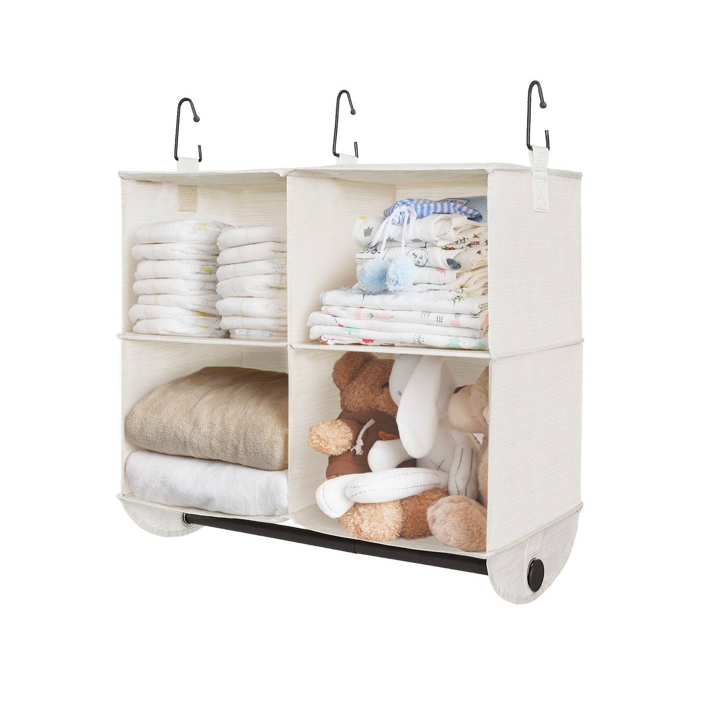 Hanging Closet Organizer with Garment Rod