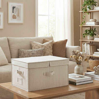 Extra Large Storage Bins with Lids, 55L Decorative Organizer