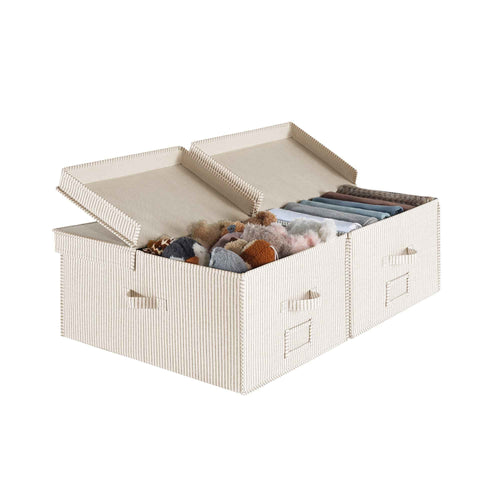 Extra Large Storage Bins with Lids, 55L Decorative Organizer