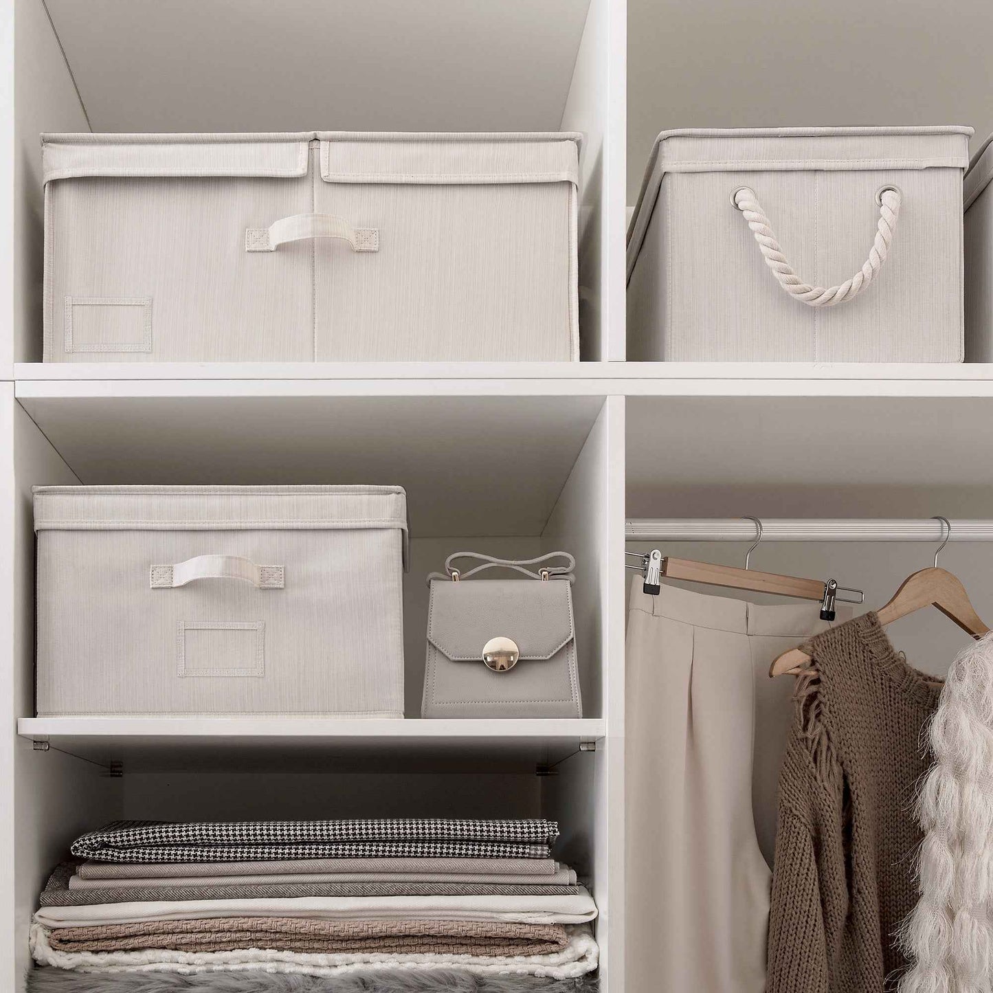 Extra Large Storage Bins with Lids, 55L Decorative Organizer