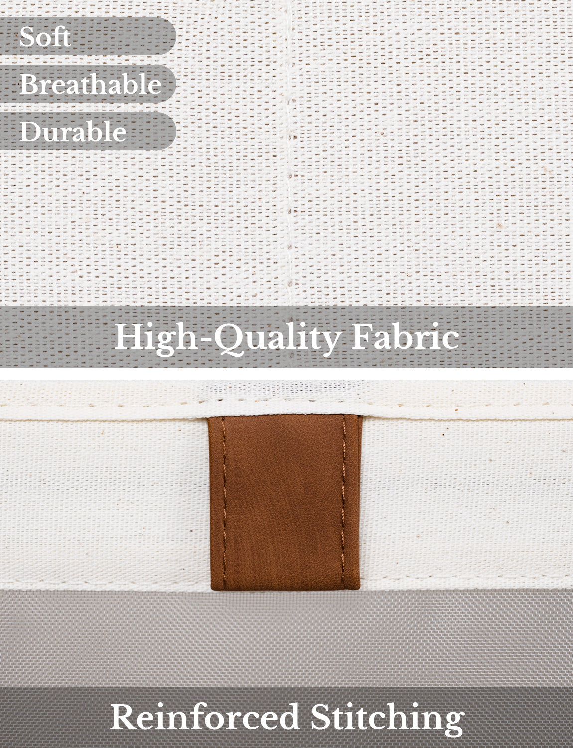 Fabric Closet Storage Bins with Clear Window, Set of 3