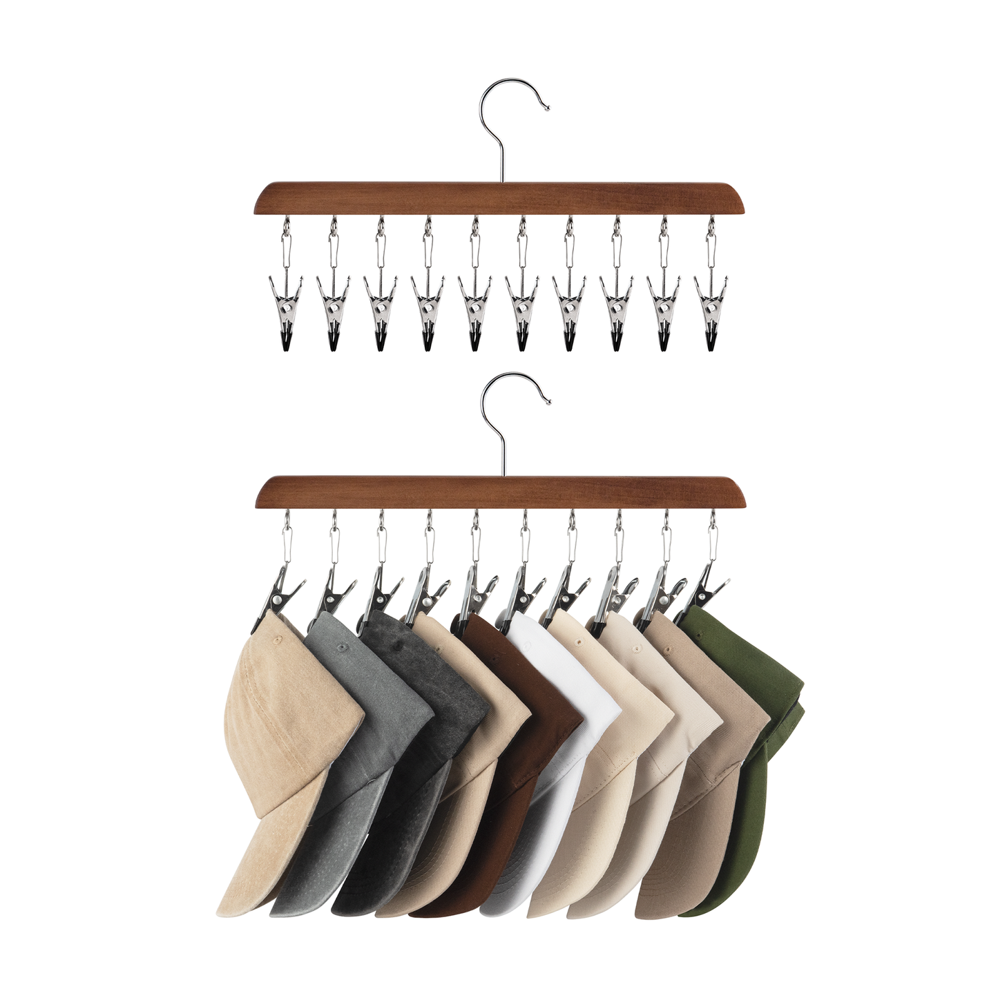 Hat Organizer and Baseball Cap Rack for Closet, Set of 2