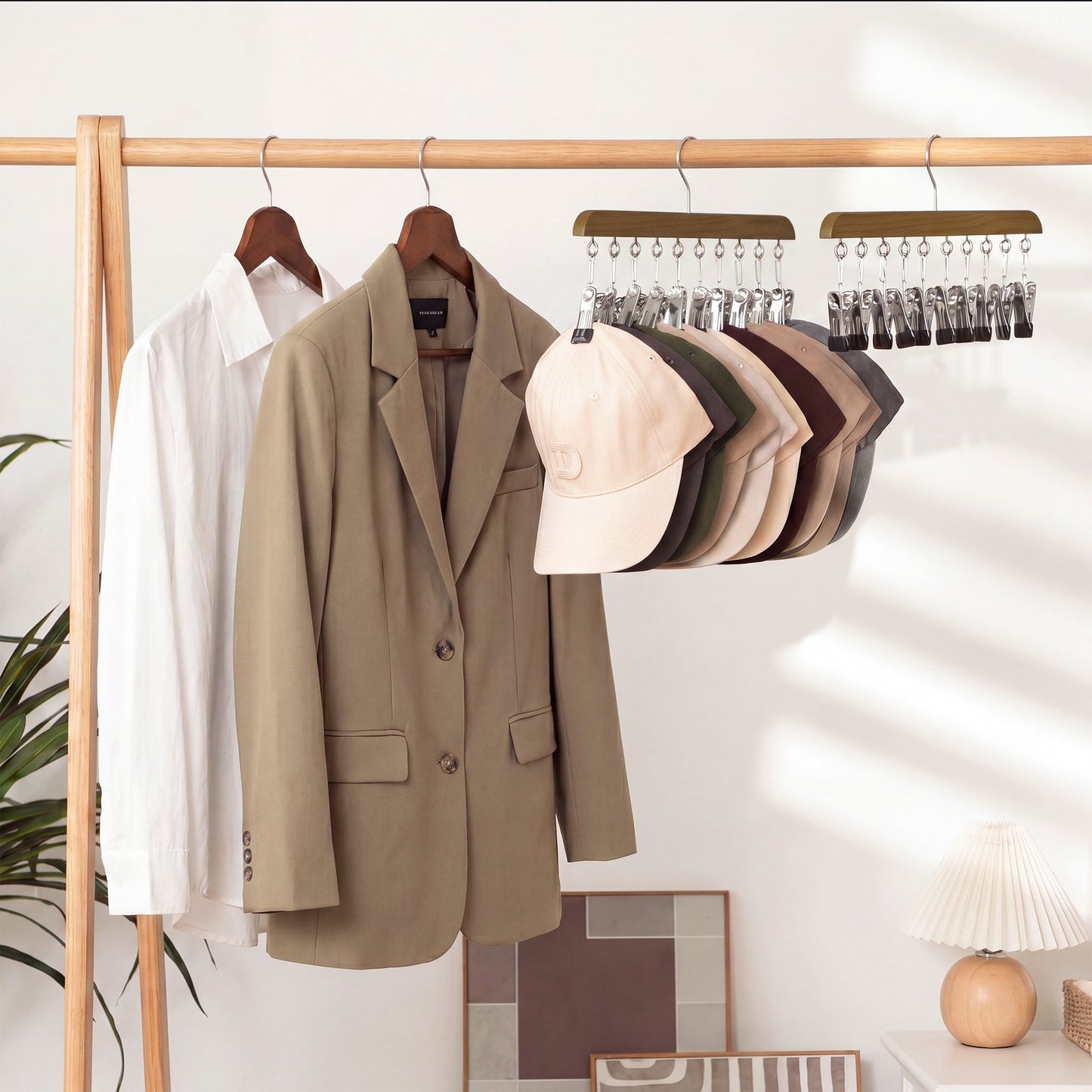 Hat Organizer and Baseball Cap Rack for Closet, Set of 2