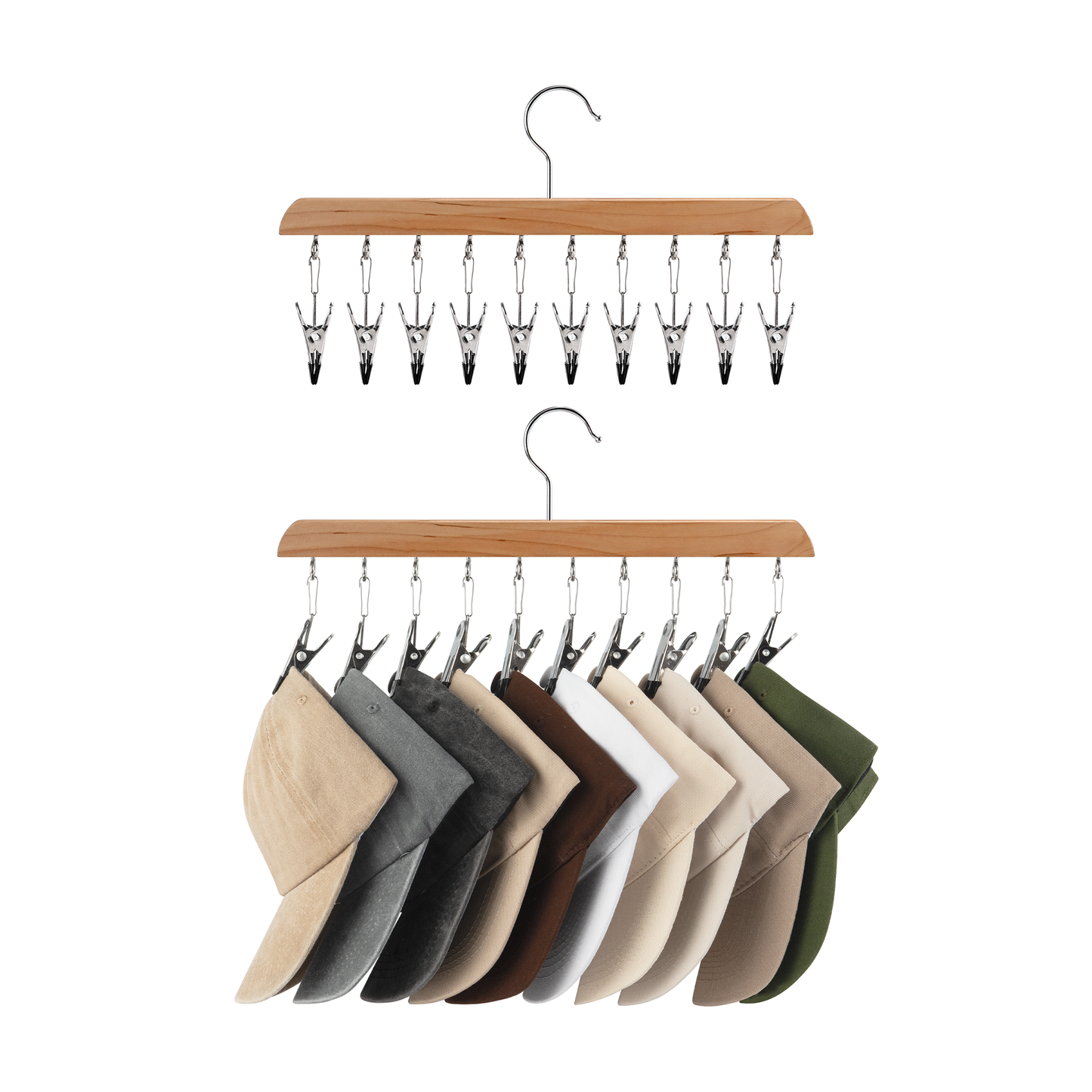 Hat Organizer and Baseball Cap Rack for Closet, Set of 2