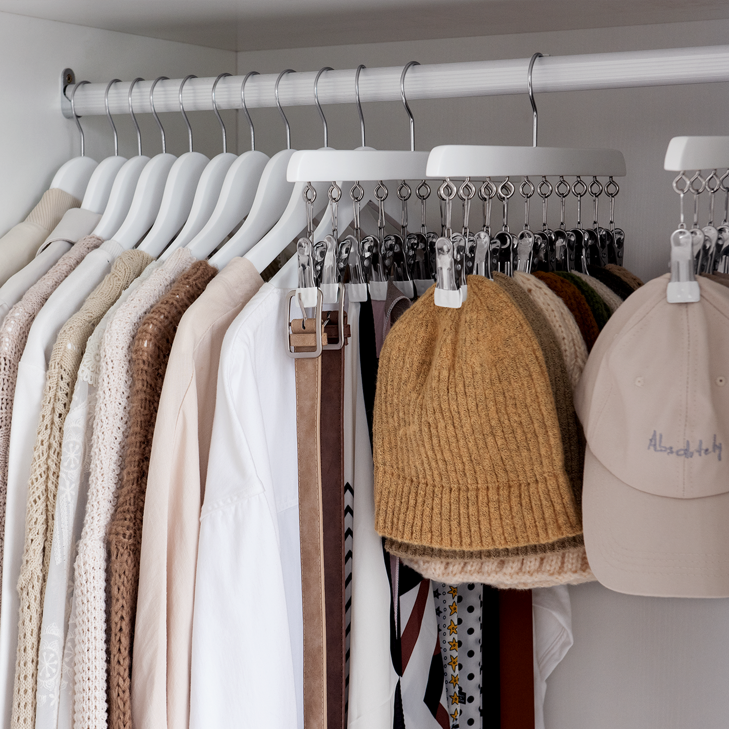 Hat Organizer and Baseball Cap Rack for Closet, Set of 2