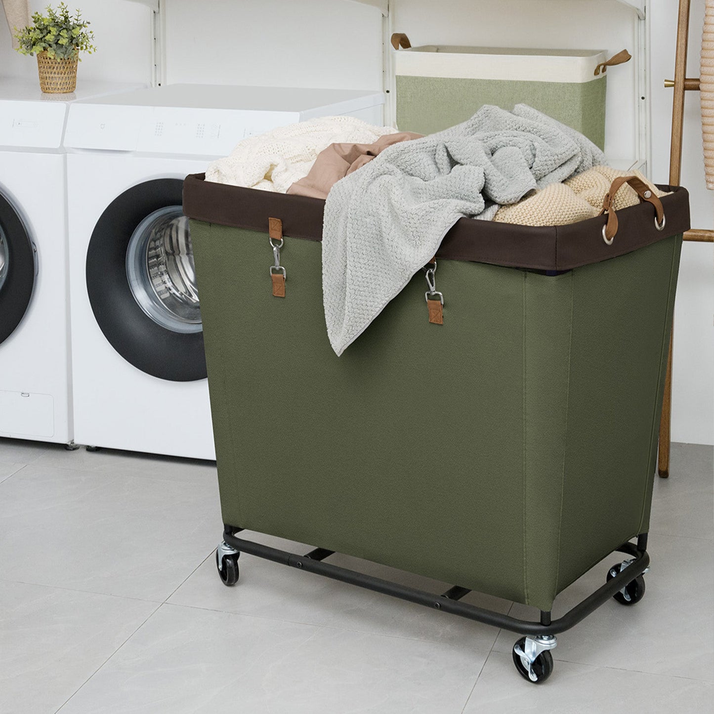 Large Rolling Laundry Basket with Wheels