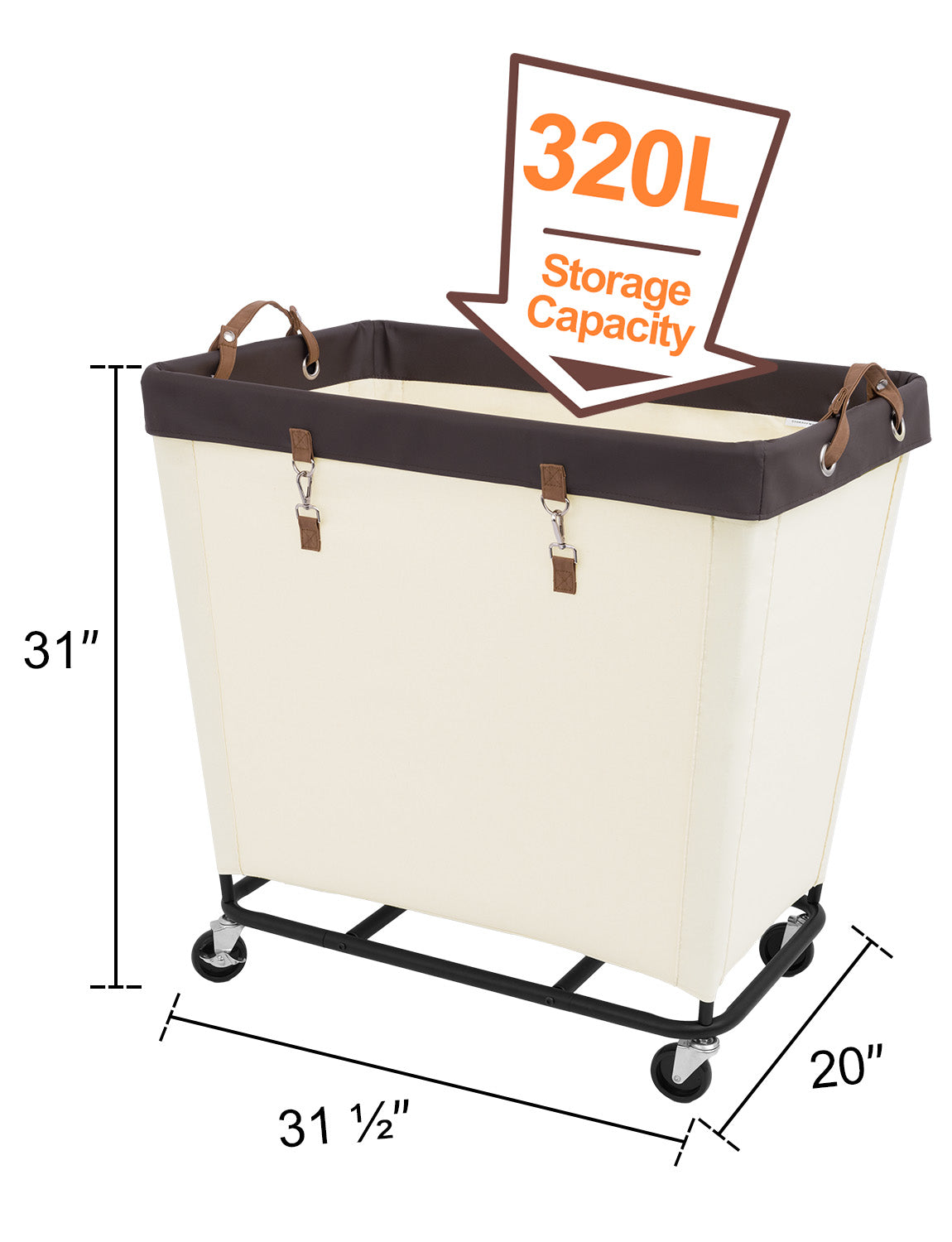 Large Rolling Laundry Basket with Wheels