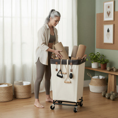 Large Rolling Laundry Basket with Wheels