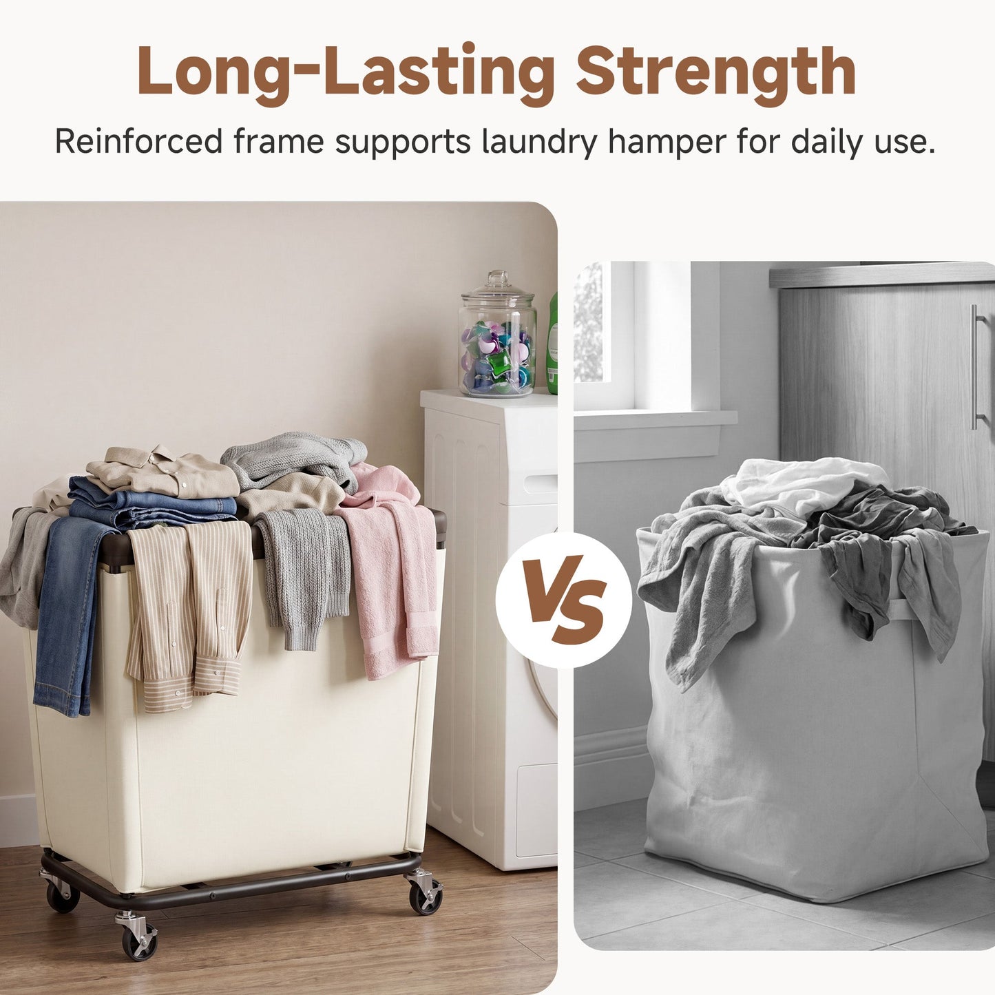 Laundry Hamper with Wheels for Home and Laundry Room
