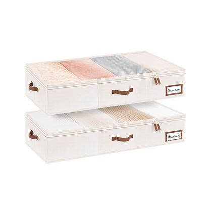Fabric Under Bed Storage Bins with Lid, 2 Pack