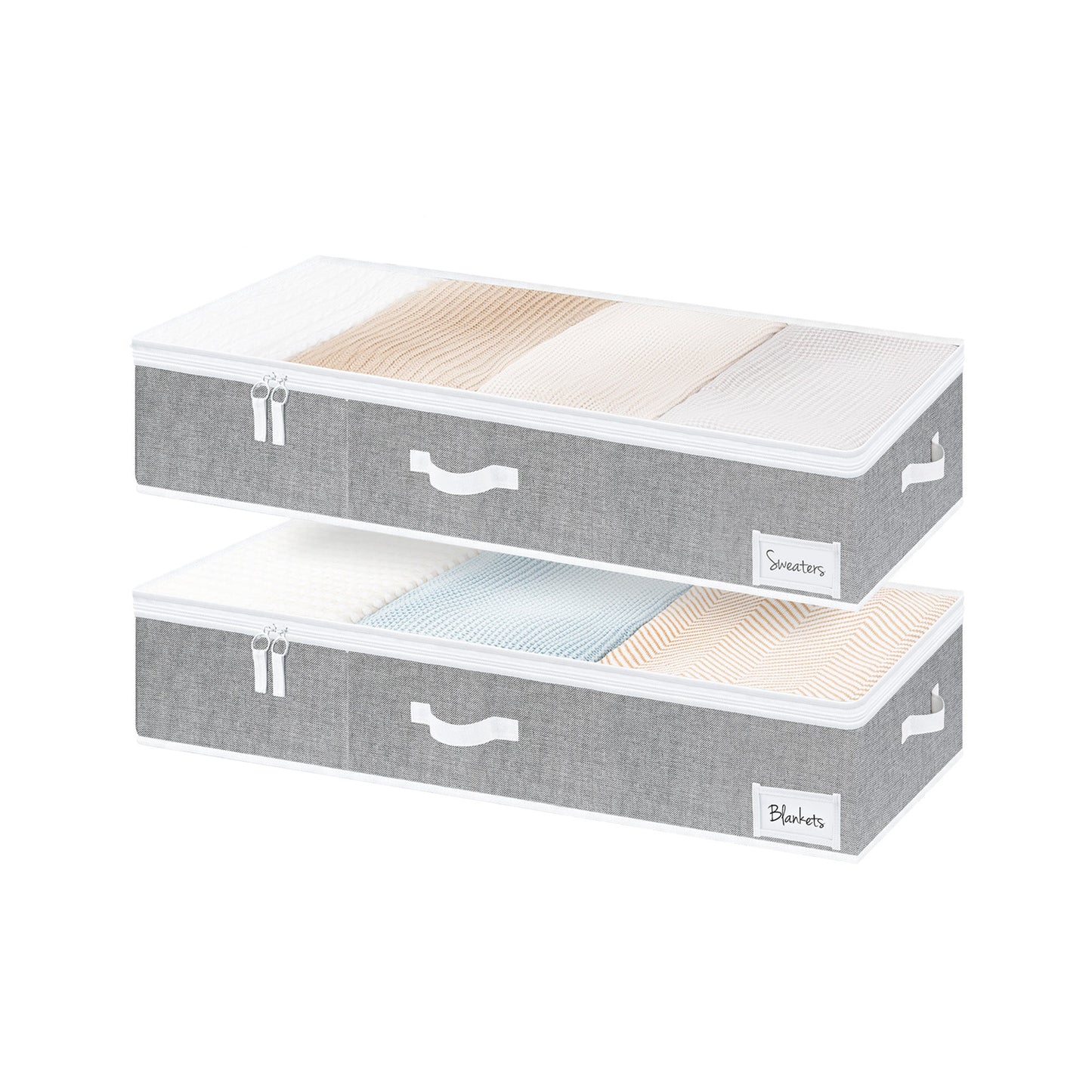 Fabric Under Bed Storage Bins with Lid, 2 Pack