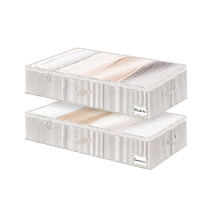 Fabric Under Bed Storage Bins with Lid, 2 Pack