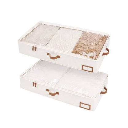 Fabric Under Bed Storage Bins with Lid, 2 Pack