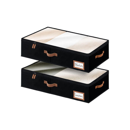 Fabric Under Bed Storage Bins with Lid, 2 Pack