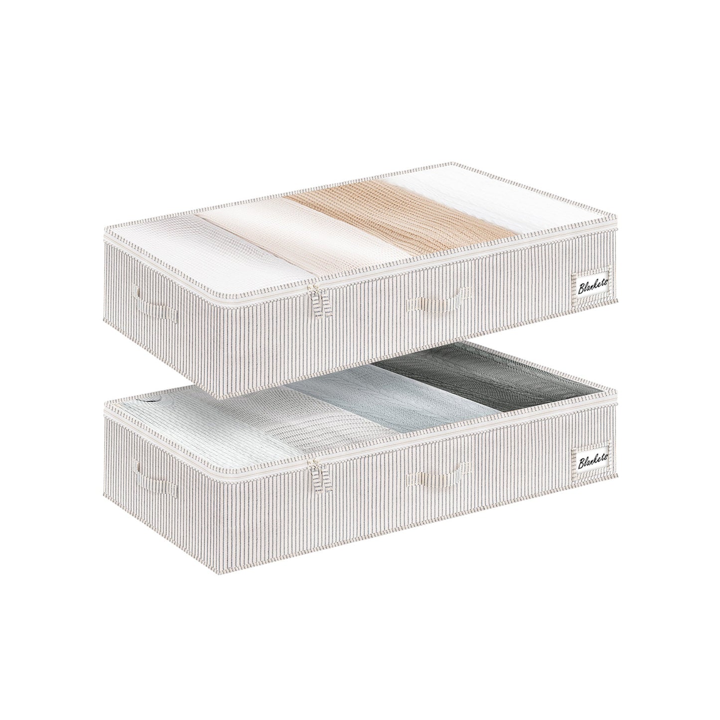 Fabric Under Bed Storage Bins with Lid, 2 Pack