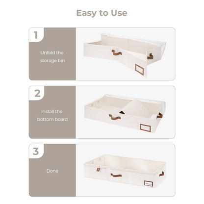 Fabric Under Bed Storage Bins with Lid, 2 Pack