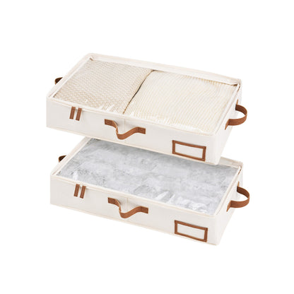 Fabric Under Bed Storage Bins with Lid, 2 Pack