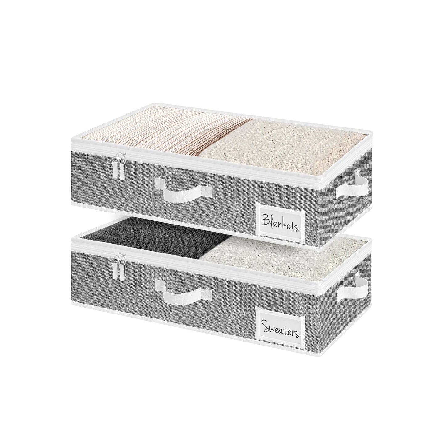 Fabric Under Bed Storage Bins with Lid, 2 Pack
