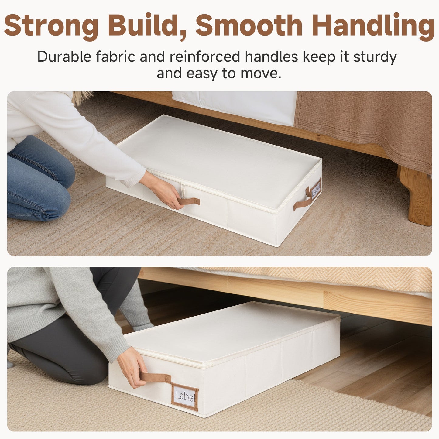 Under Bed Storage Bins with Label Holder, 2-Pack